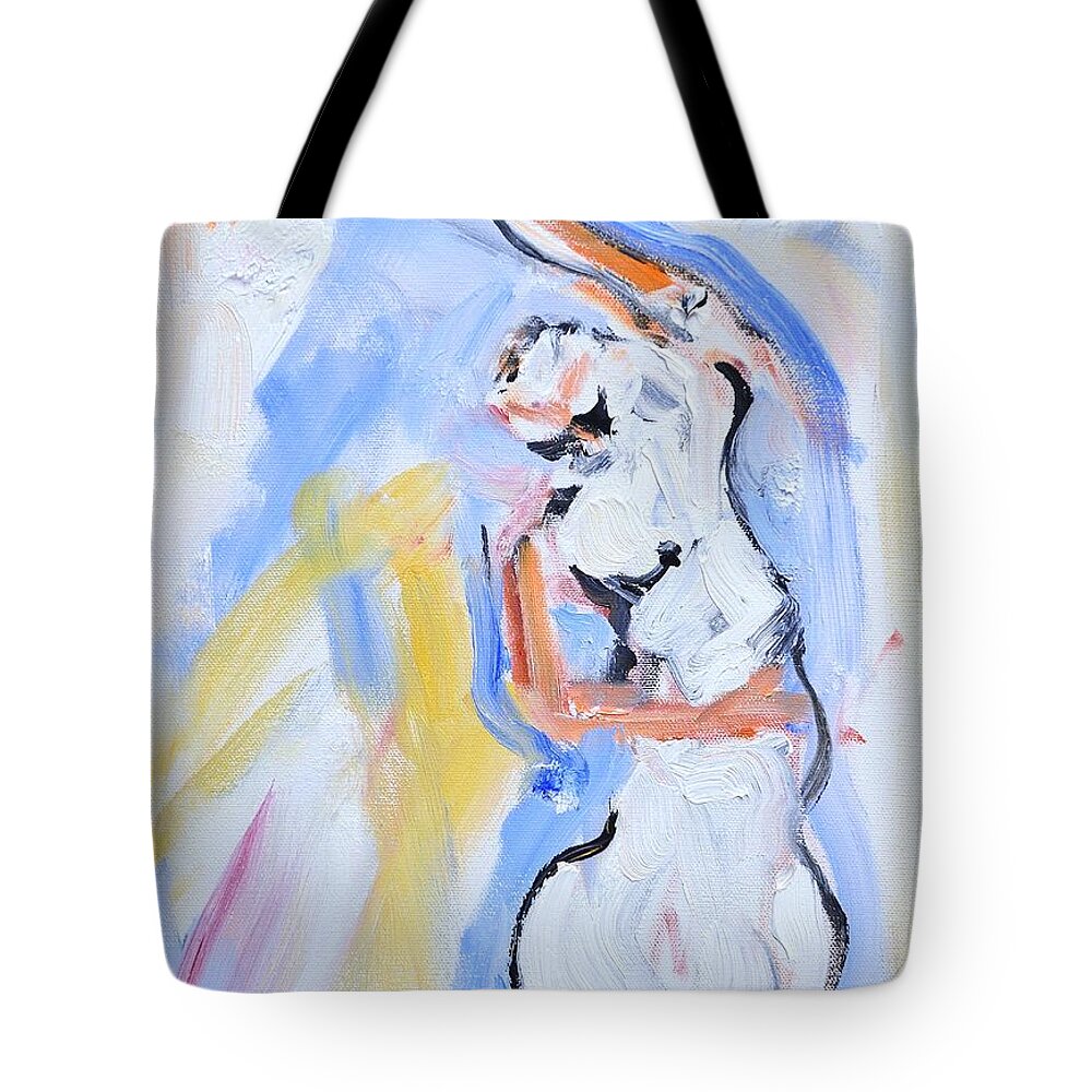 Dance Tote Bag featuring the painting Rebekah's Dance Series 2 Pose 3 by Donna Tuten