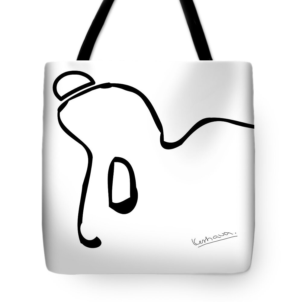 Keshava Tote Bag featuring the digital art Reclining Buddha minimalist 2 by Keshava Shukla