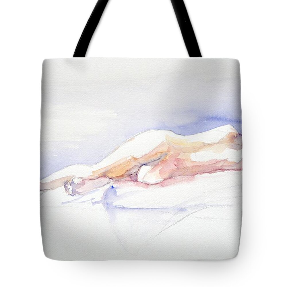 Full Body Tote Bag featuring the painting Reclining Figure by Barbara Pease