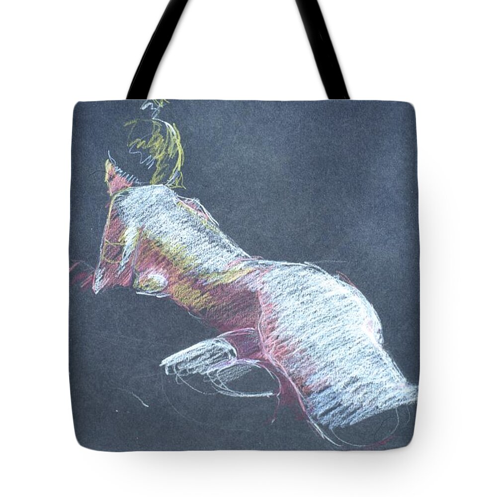 Full Body Tote Bag featuring the painting Reclining Study 4 by Barbara Pease