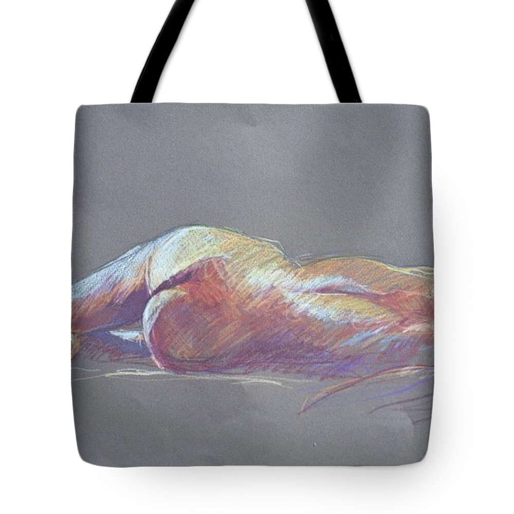 Full Body Tote Bag featuring the painting Reclining study 5 by Barbara Pease