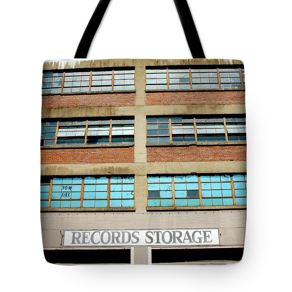 Records Storage Tote Bag featuring the photograph Records Storage- Nashville photography by Linda Woods by Linda Woods