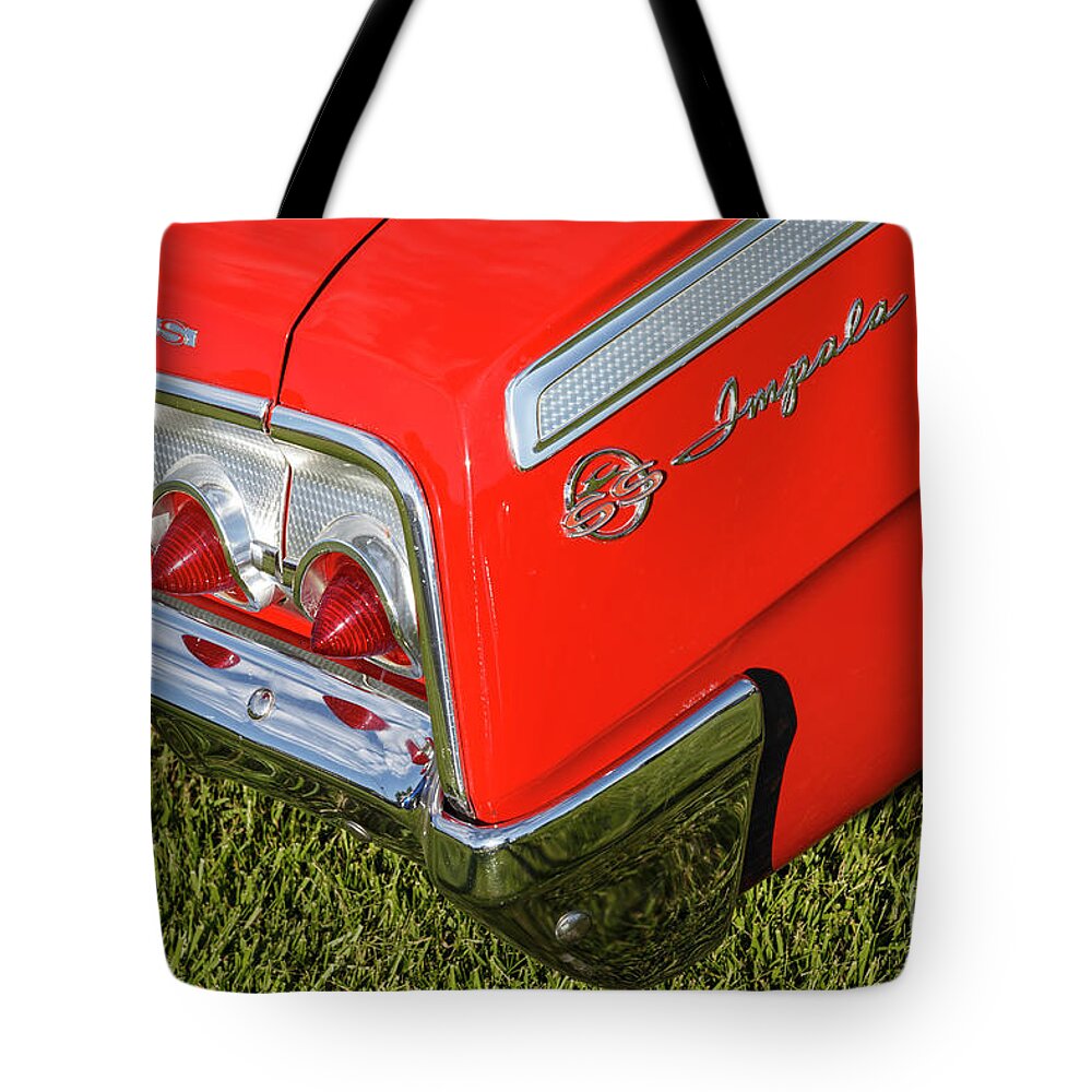 Chevrolet Tote Bag featuring the photograph Red '62 by Dennis Hedberg