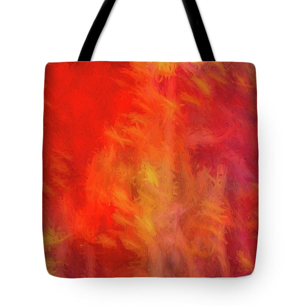 Abstract Tote Bag featuring the digital art Red Abstract by Steve DaPonte