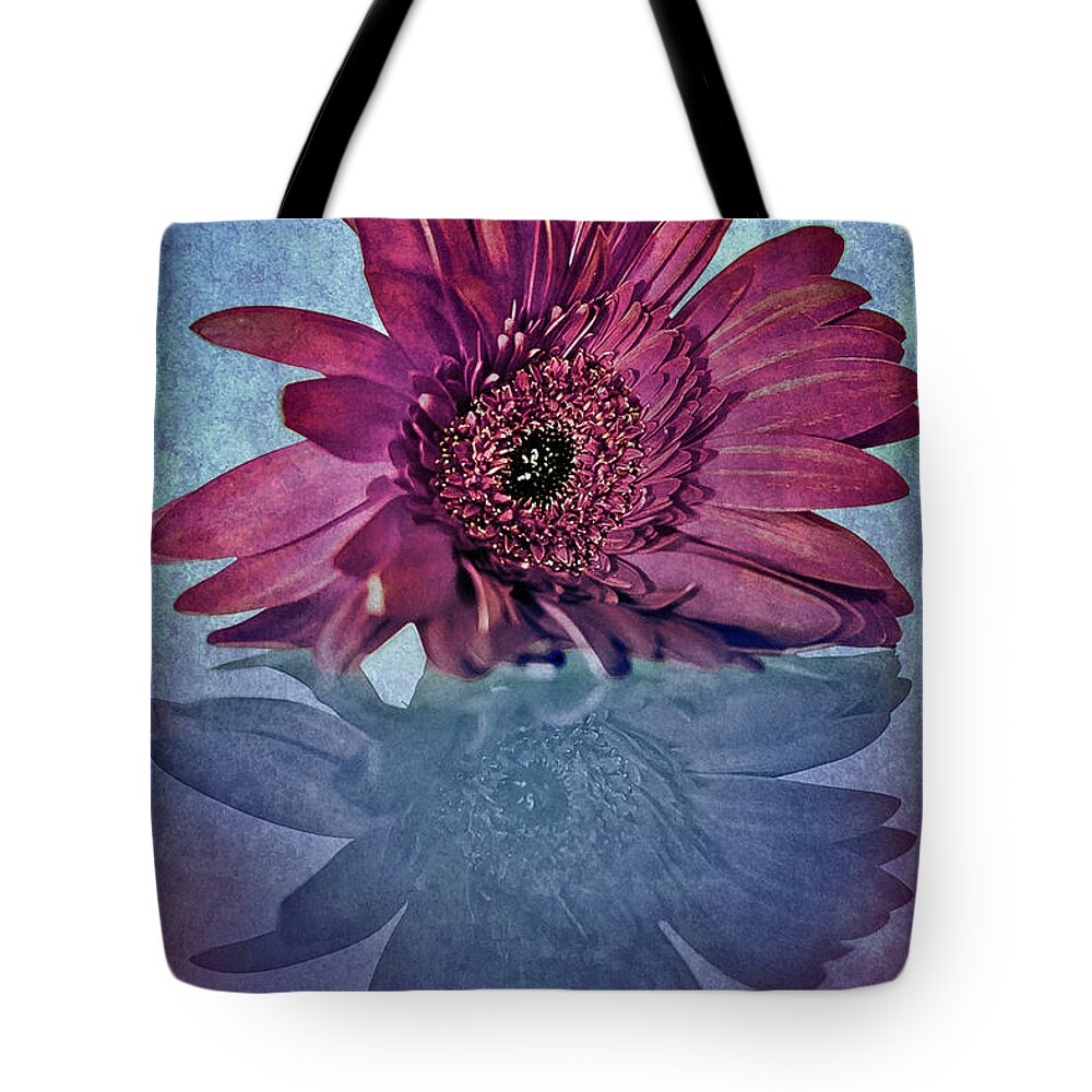 Red Tote Bag featuring the photograph Red And Blue Duet by Elvira Pinkhas