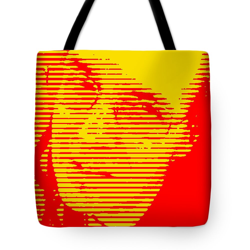  Tote Bag featuring the photograph Red and Yellow Line Selfie by Steve Fields