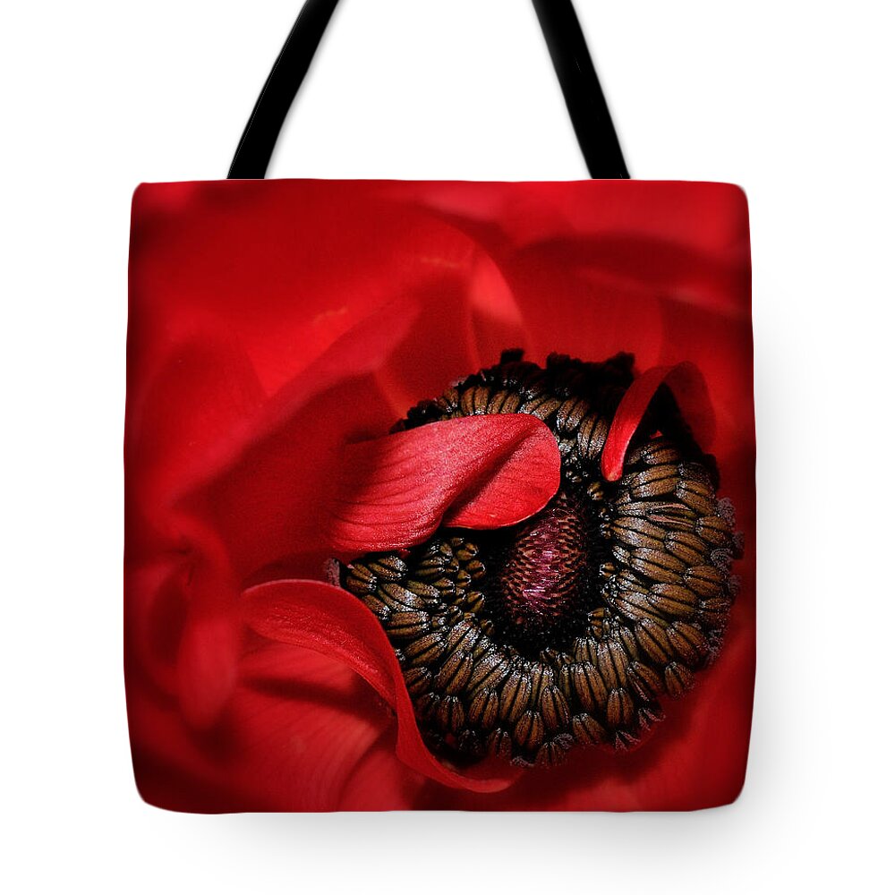 Carol Eade Tote Bag featuring the photograph Dazzling In Red by Carol Eade