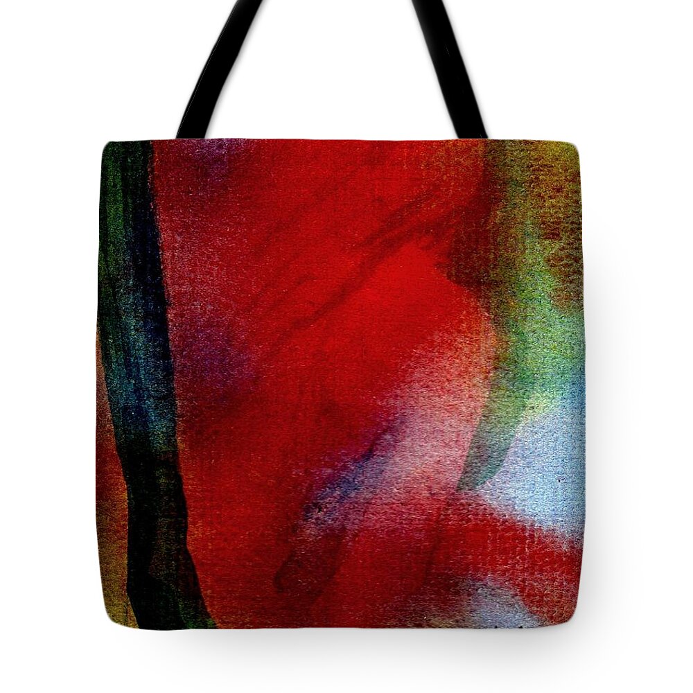 Nude Tote Bag featuring the painting Red Boudoir by Susan Kubes
