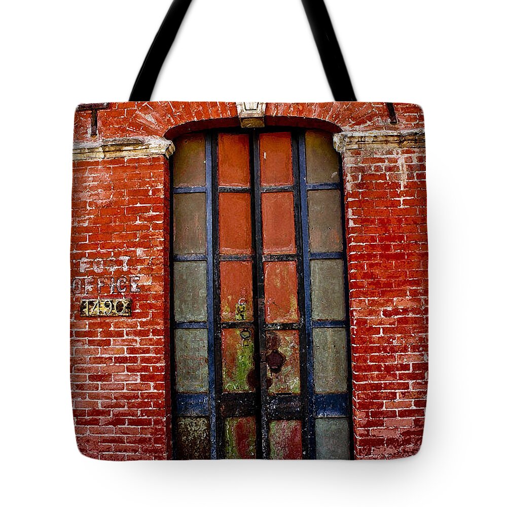 Red Brick Tote Bag featuring the photograph Red Brick Doorway by Neil Pankler