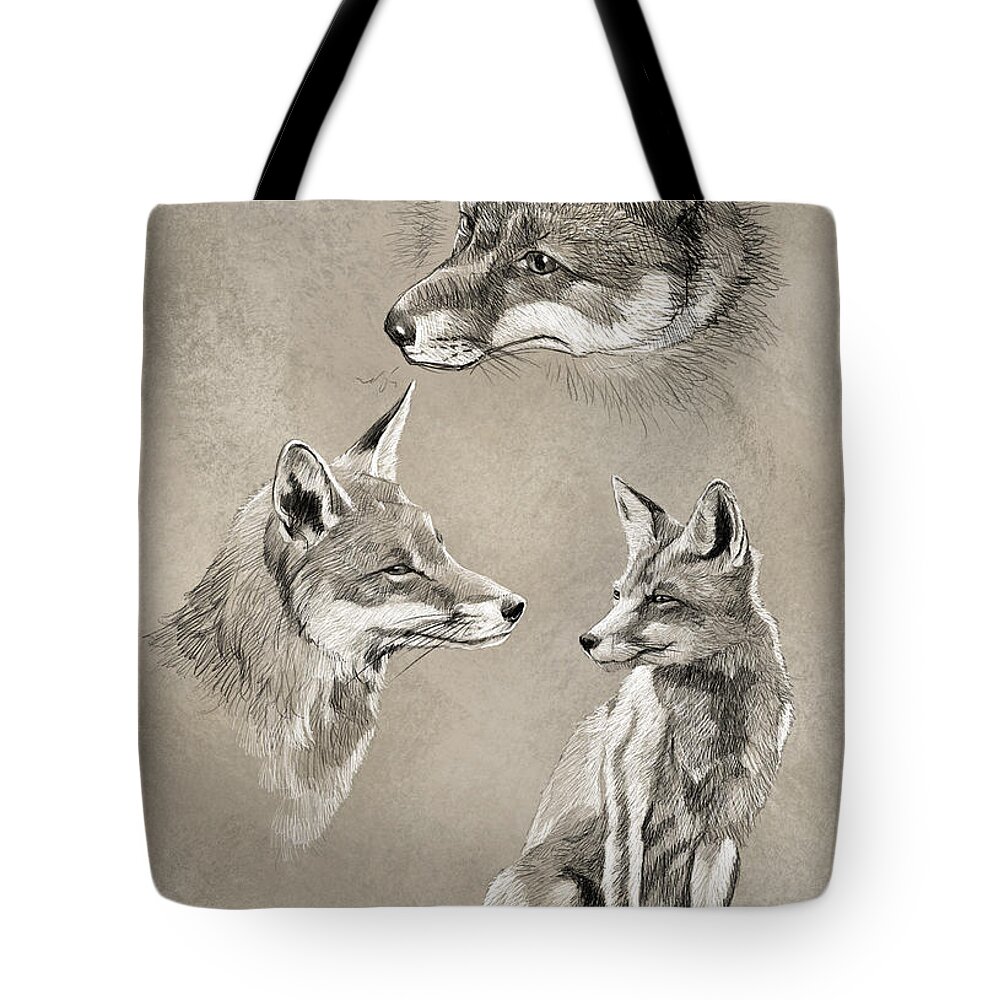 Fox Tote Bag featuring the digital art Red Fox by Arie Van der Wijst