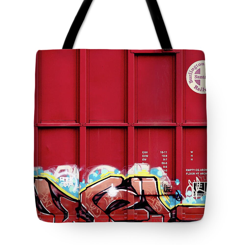 Graffiti Tote Bag featuring the photograph Red Graffiti by Todd Klassy