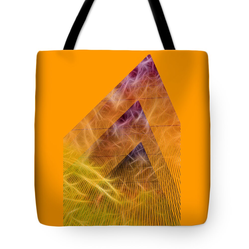 Abstract Art Tote Bag featuring the digital art Red Green Triangle by Crystal Wightman
