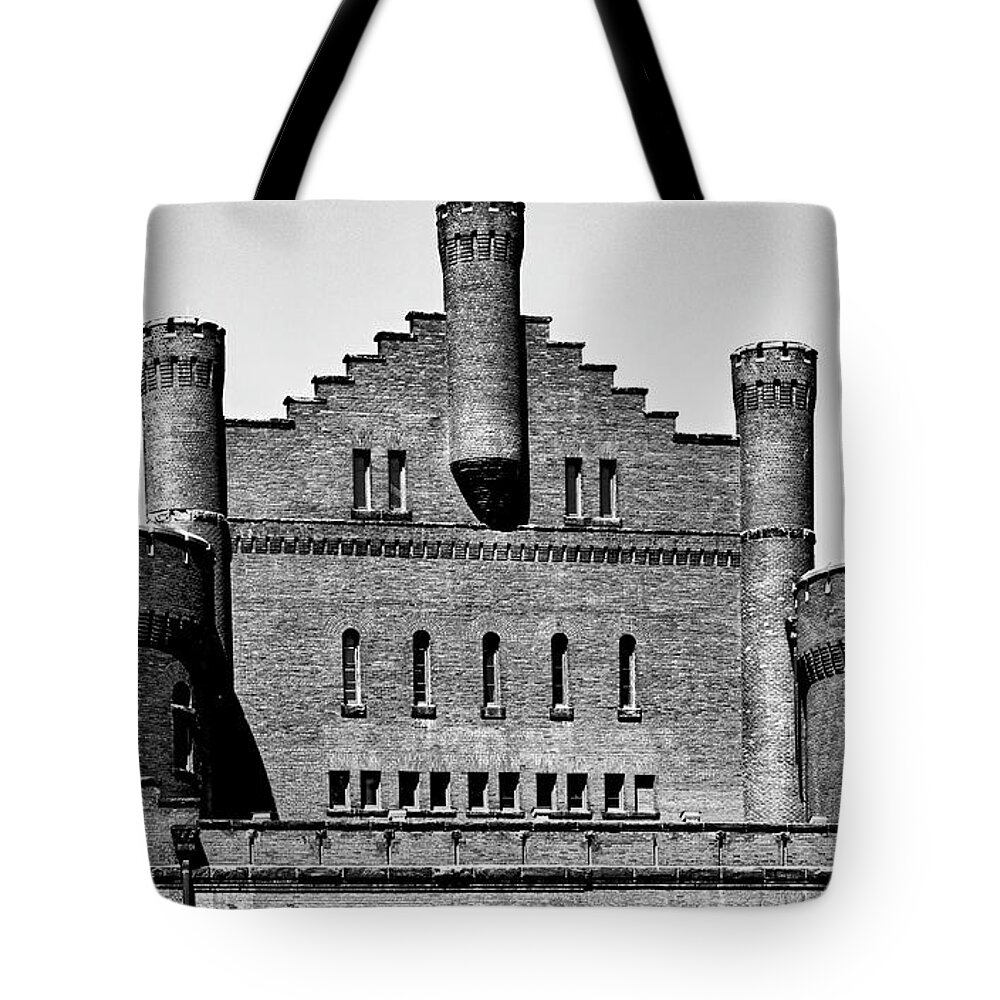 Wisconsin Tote Bag featuring the photograph Red Gym Monotone - UW Madison, Wisconsin by Steven Ralser