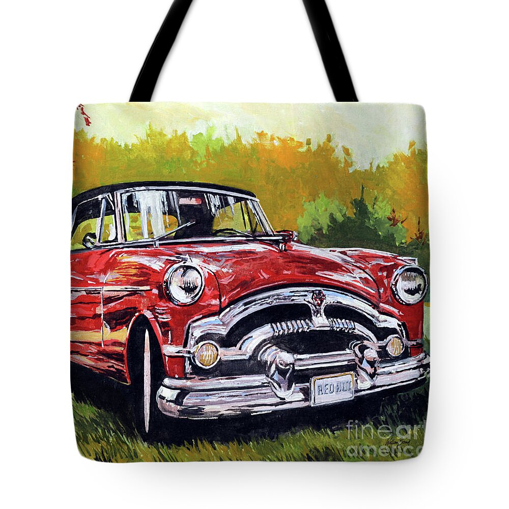Oil Tote Bag featuring the painting Red Hot by William Band