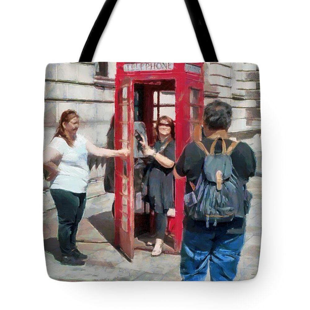  Tote Bag featuring the photograph Red London Phone Box by Mick Flynn