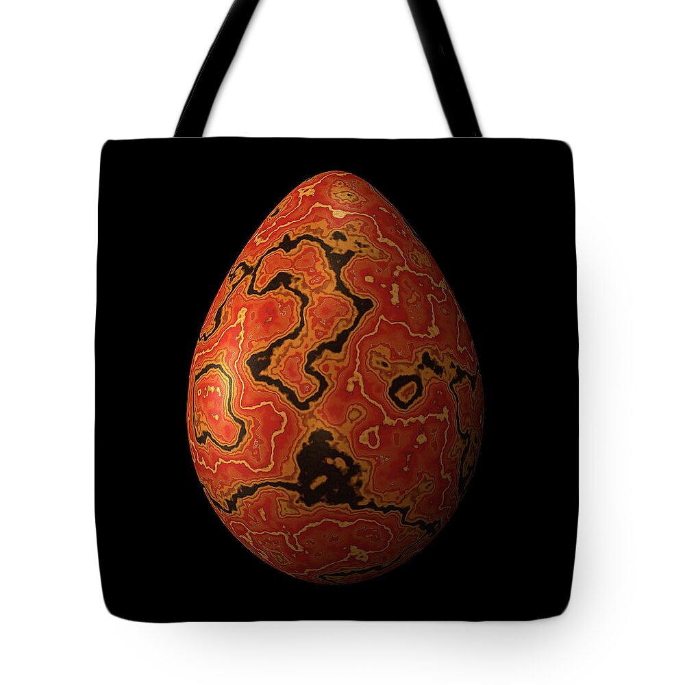 Series Tote Bag featuring the digital art Red Marbled Easter Egg by Hakon Soreide