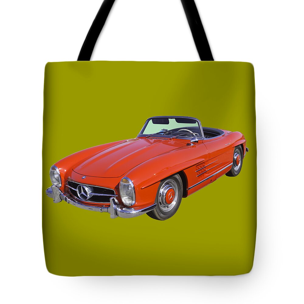 Mercedes Tote Bag featuring the photograph Red Mercedes Benz 300 SL Convertible by Keith Webber Jr