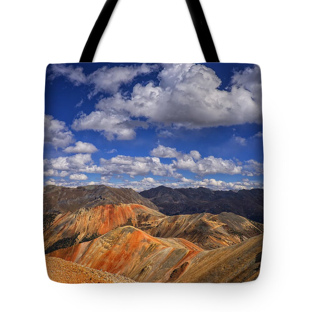 Colorado Tote Bag featuring the photograph Red Mountain Near Ouray CO DSC07875 by Greg Kluempers