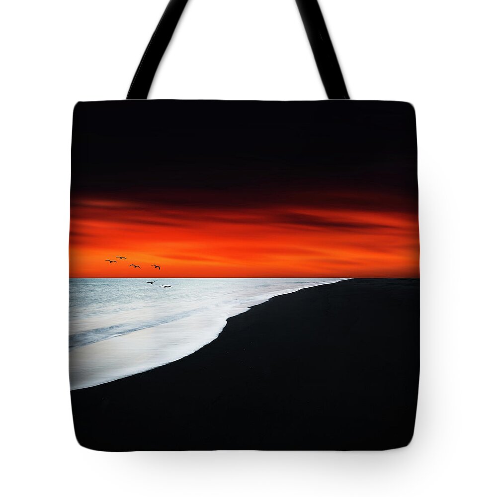 Iceland Tote Bag featuring the photograph Red Night by Philippe Sainte-Laudy