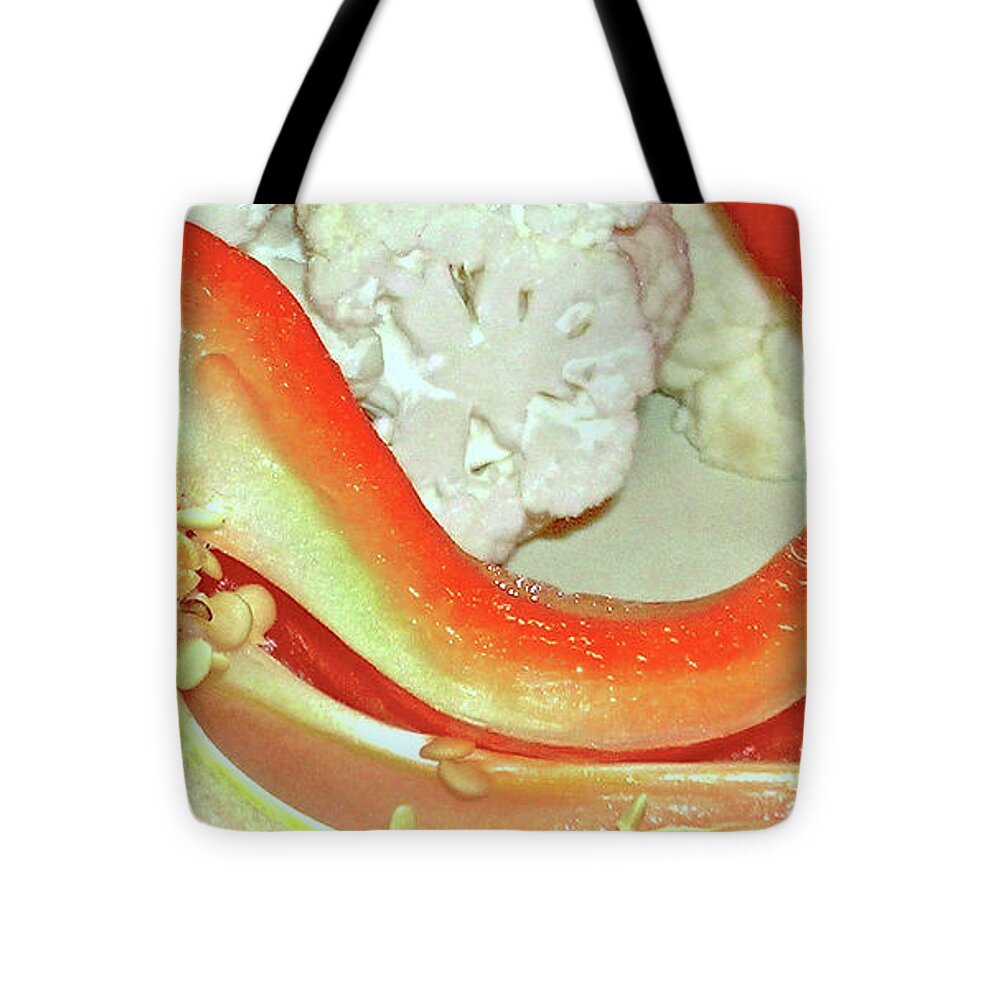 Red On White Tote Bag featuring the photograph Red On White by James Temple