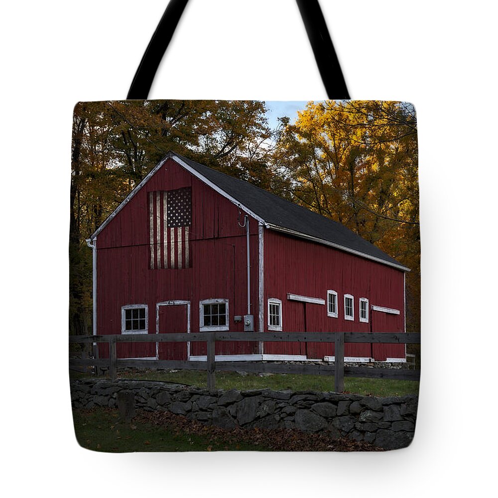 Barn Tote Bag featuring the photograph Red Rustic Barn by Susan Candelario