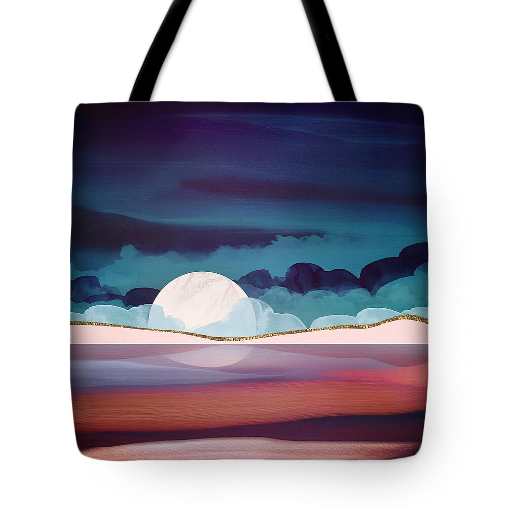Red Tote Bag featuring the digital art Red Sea by Spacefrog Designs