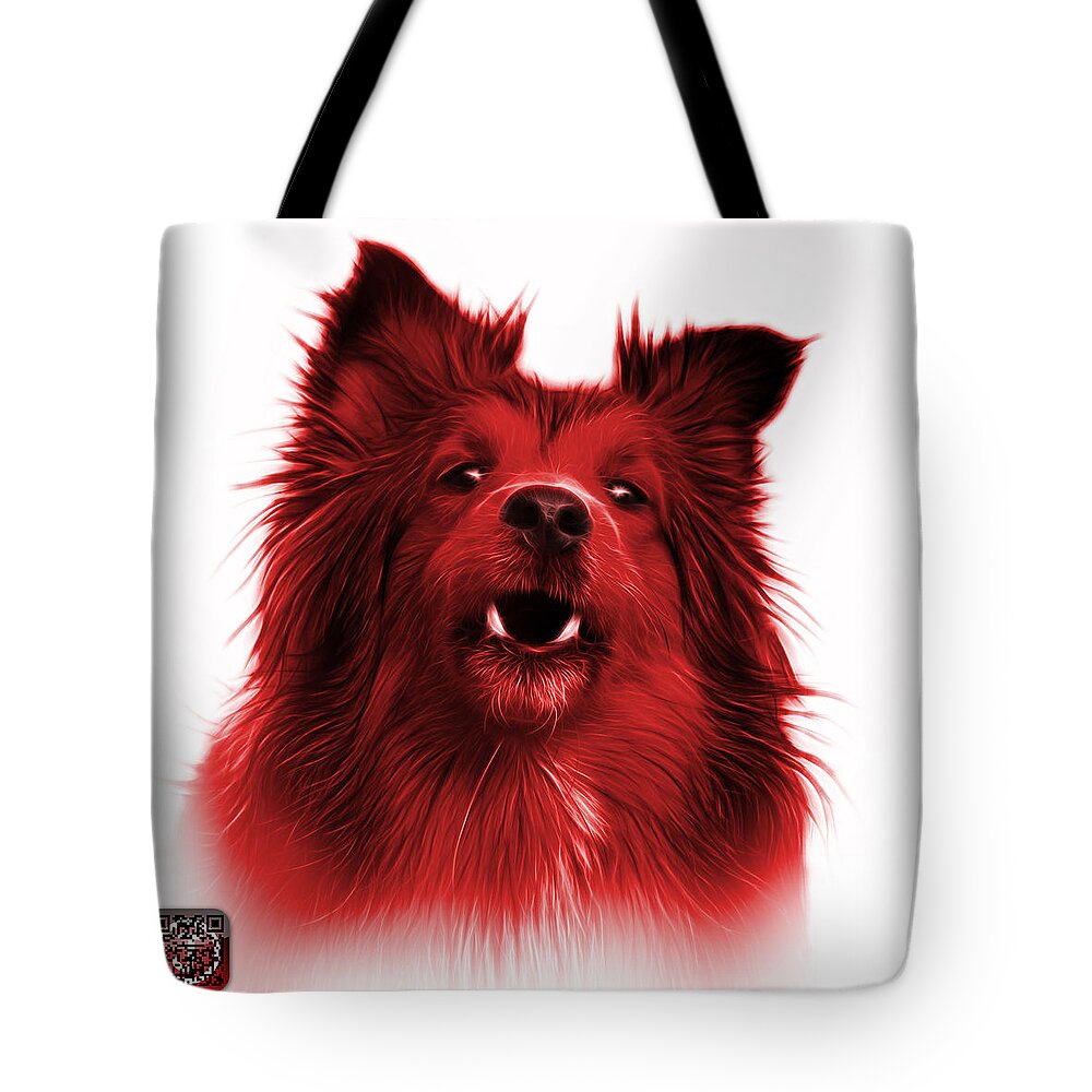 Sheltie Tote Bag featuring the painting Red Sheltie Dog Art 0207 - WB by James Ahn