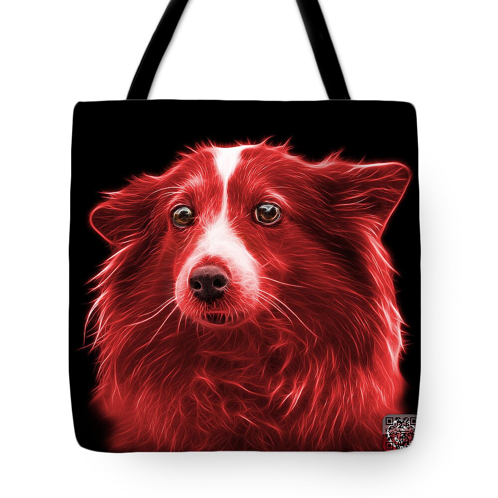 Sheltie Tote Bag featuring the mixed media Red Shetland Sheepdog Dog Art 9973 - BB by James Ahn