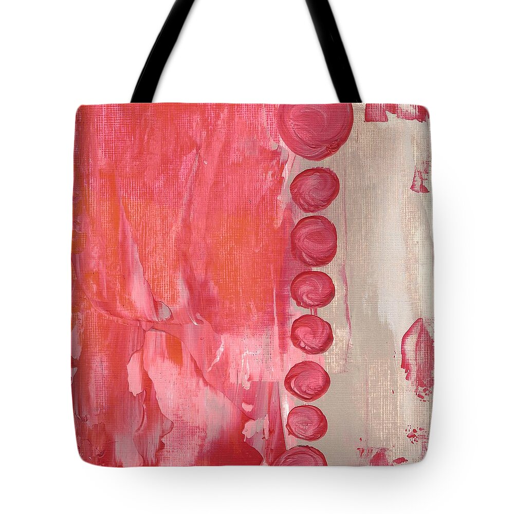 Red Tote Bag featuring the painting Red sky by Monica Martin