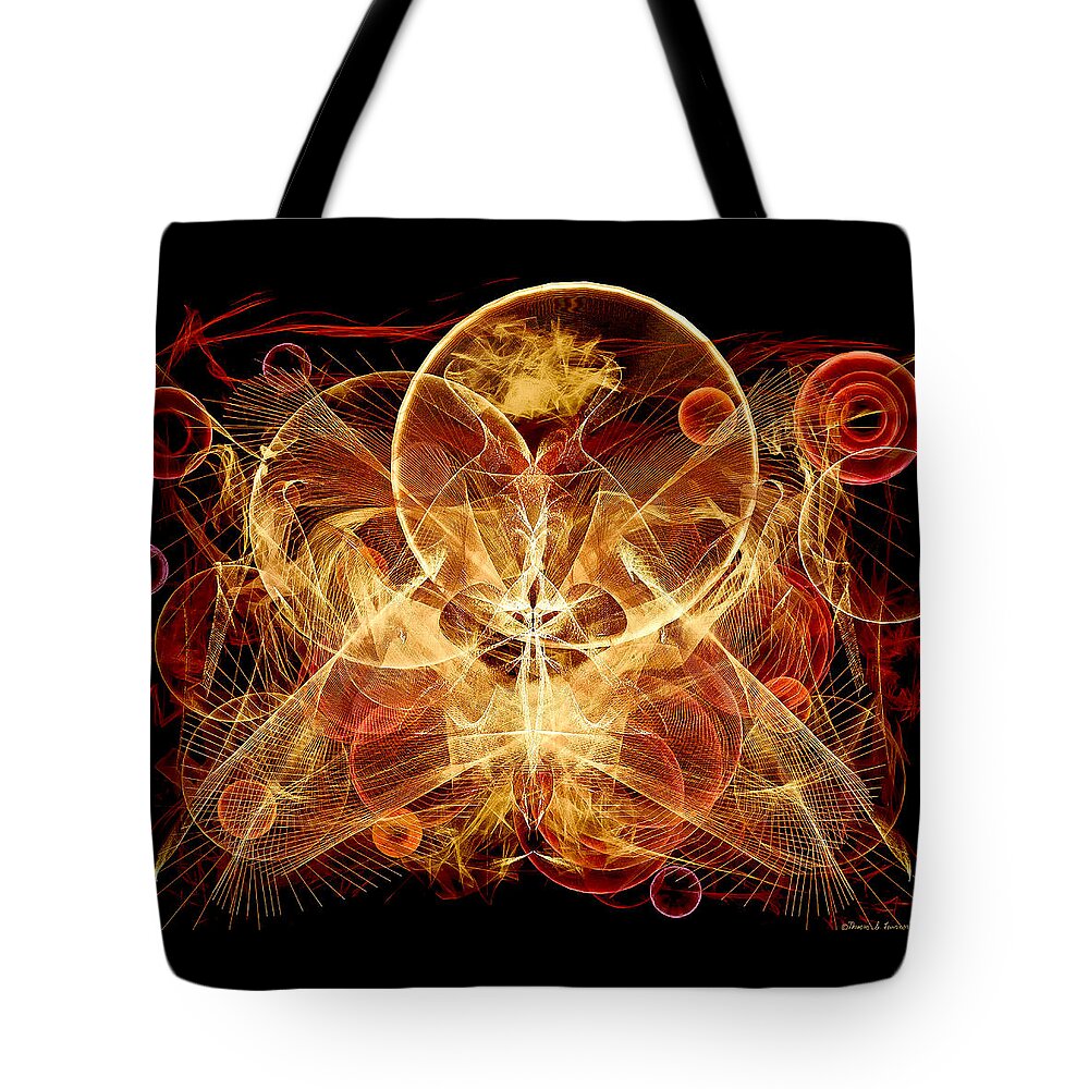 Vector Tote Bag featuring the digital art Red space by ThomasE Jensen