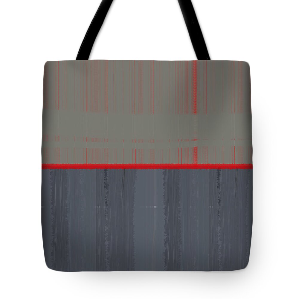 Abstract Tote Bag featuring the painting Red Stripe by Naxart Studio