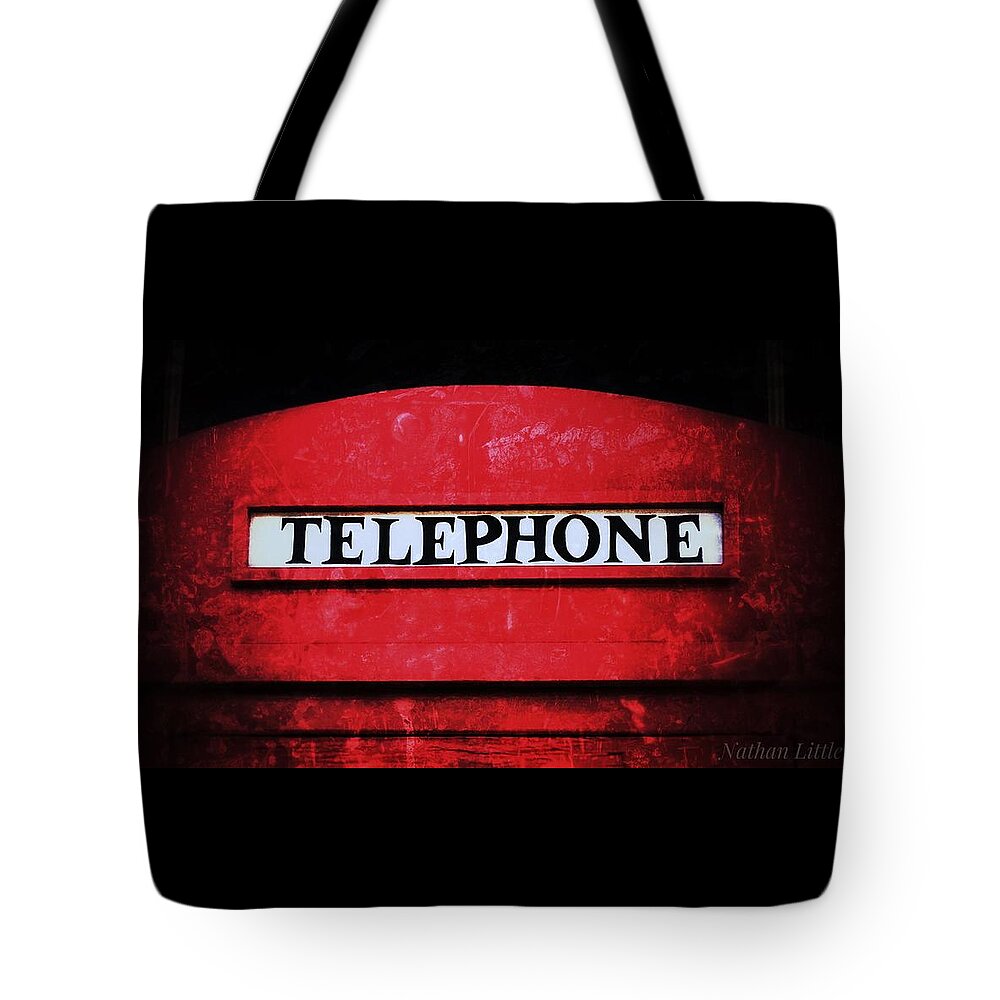 Vintage Tote Bag featuring the photograph Red Telephone by Nathan Little