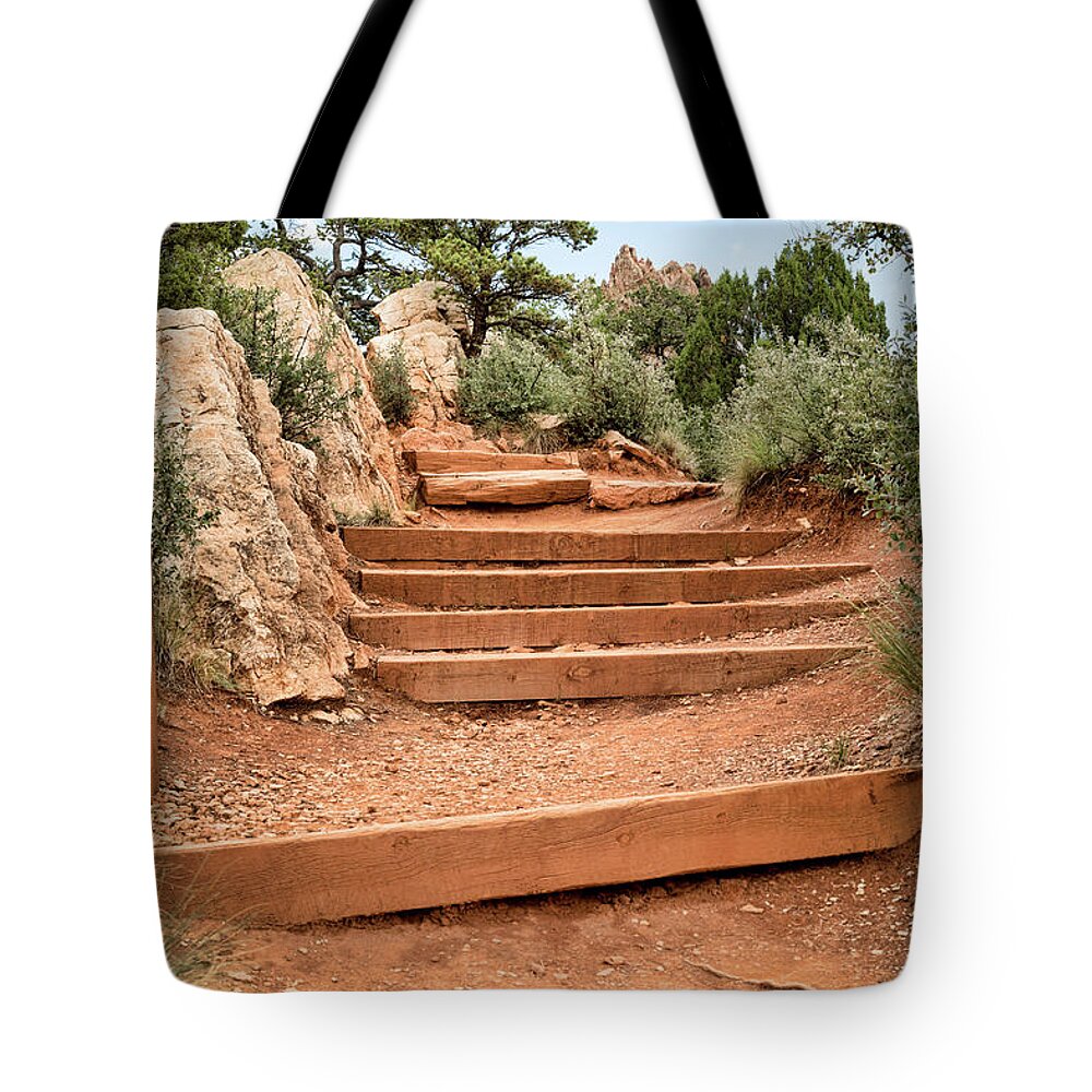 Clouds Tote Bag featuring the photograph Red Trail by Lawrence Burry