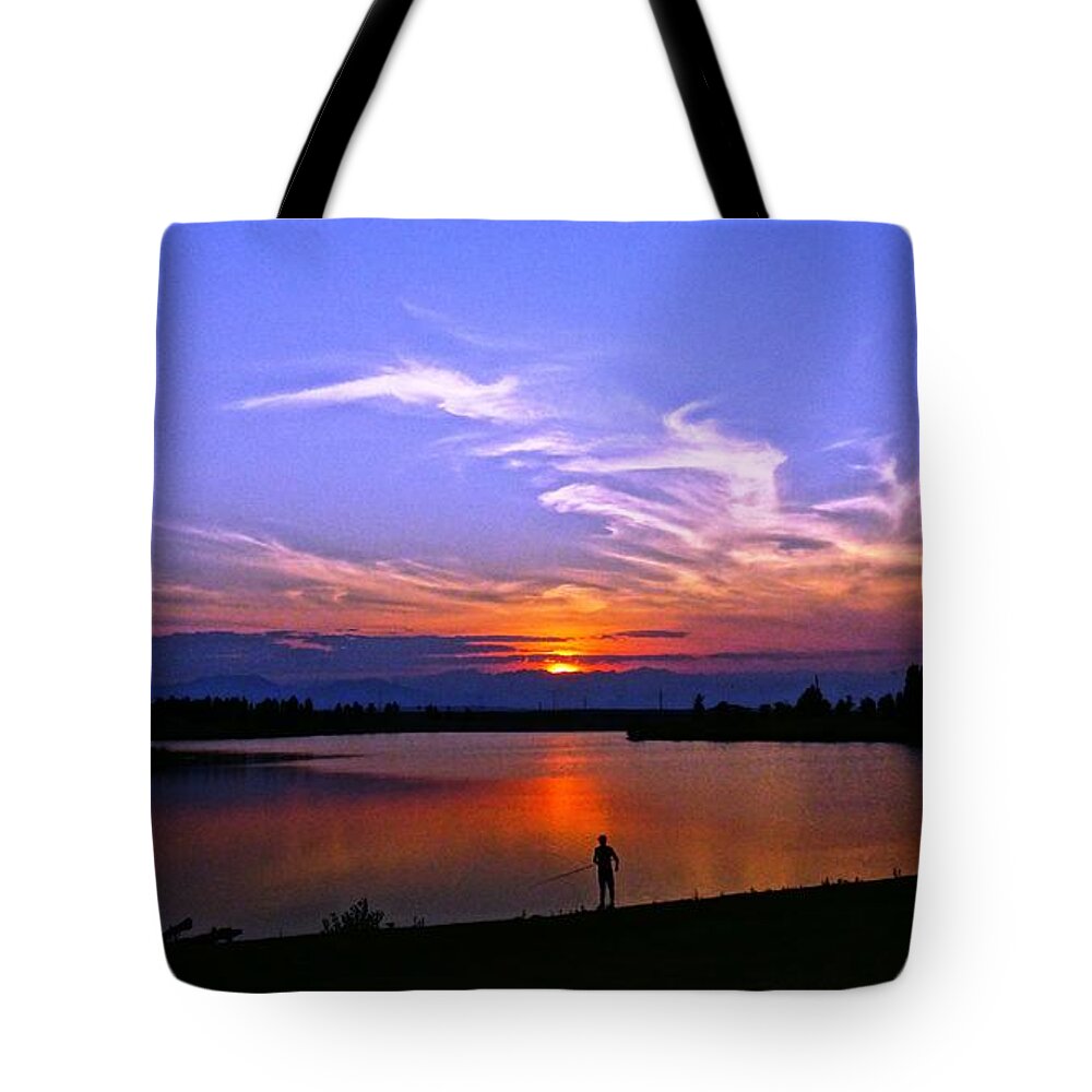 Colorado Sunset Tote Bag featuring the photograph Red, White and Blue by Eric Dee