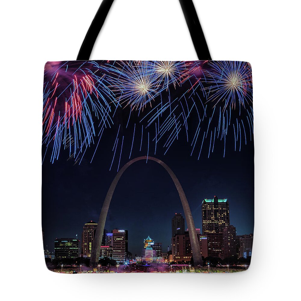 Fair St Louis Tote Bag featuring the photograph Red White and Blue by Susan Rissi Tregoning