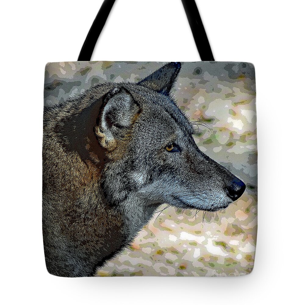 Art Tote Bag featuring the photograph Red Wolf by DB Hayes