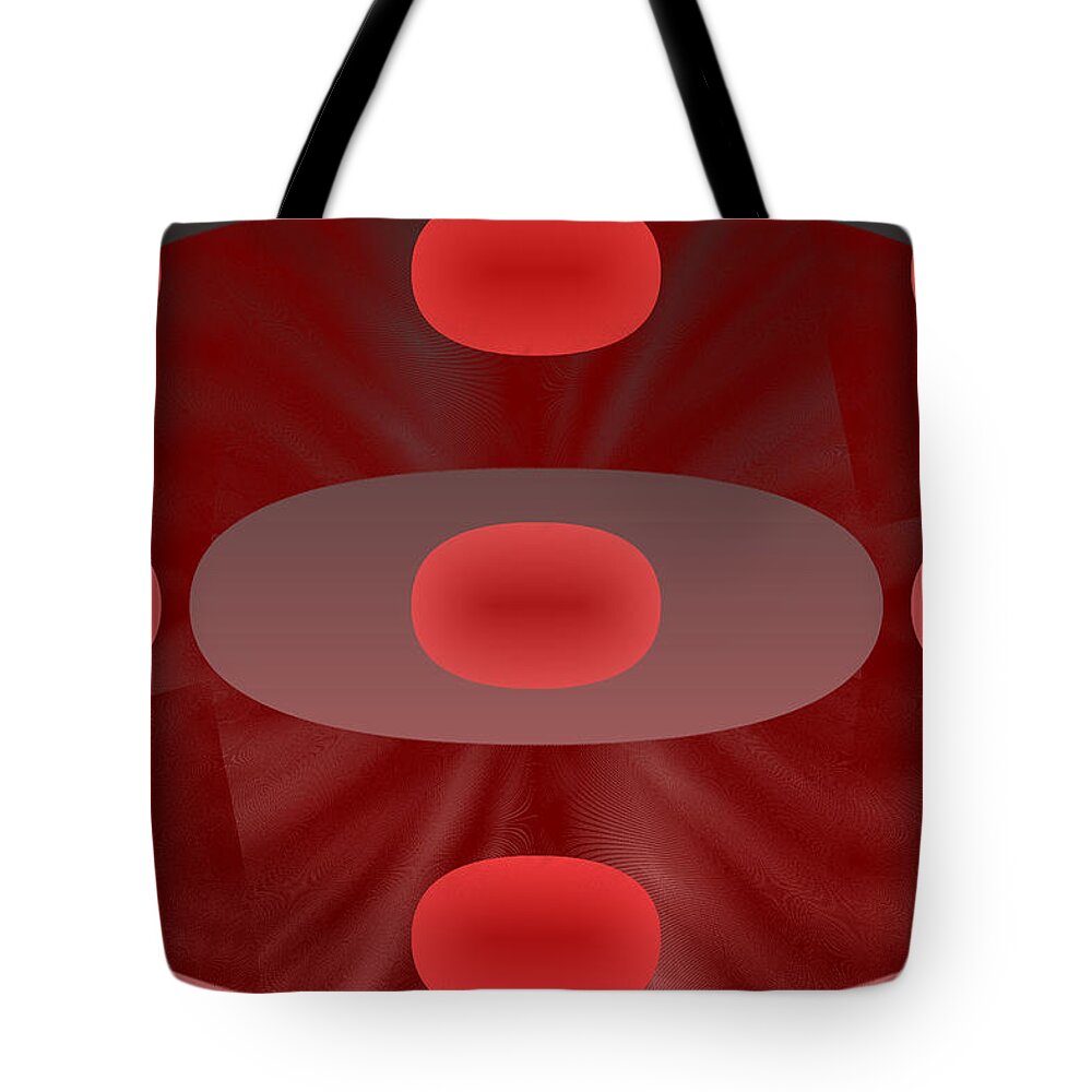 Rithmart Abstract Red Organic Random Computer Digital Shapes Abstract Predominantly Red Tote Bag featuring the digital art Red.781 by Gareth Lewis
