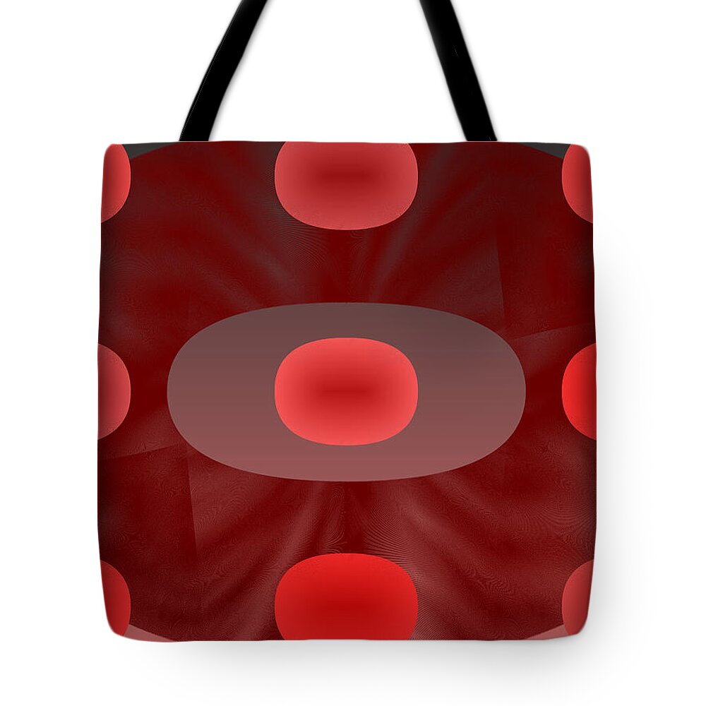 Rithmart Abstract Red Organic Random Computer Digital Shapes Abstract Predominantly Red Tote Bag featuring the digital art Red.784 by Gareth Lewis