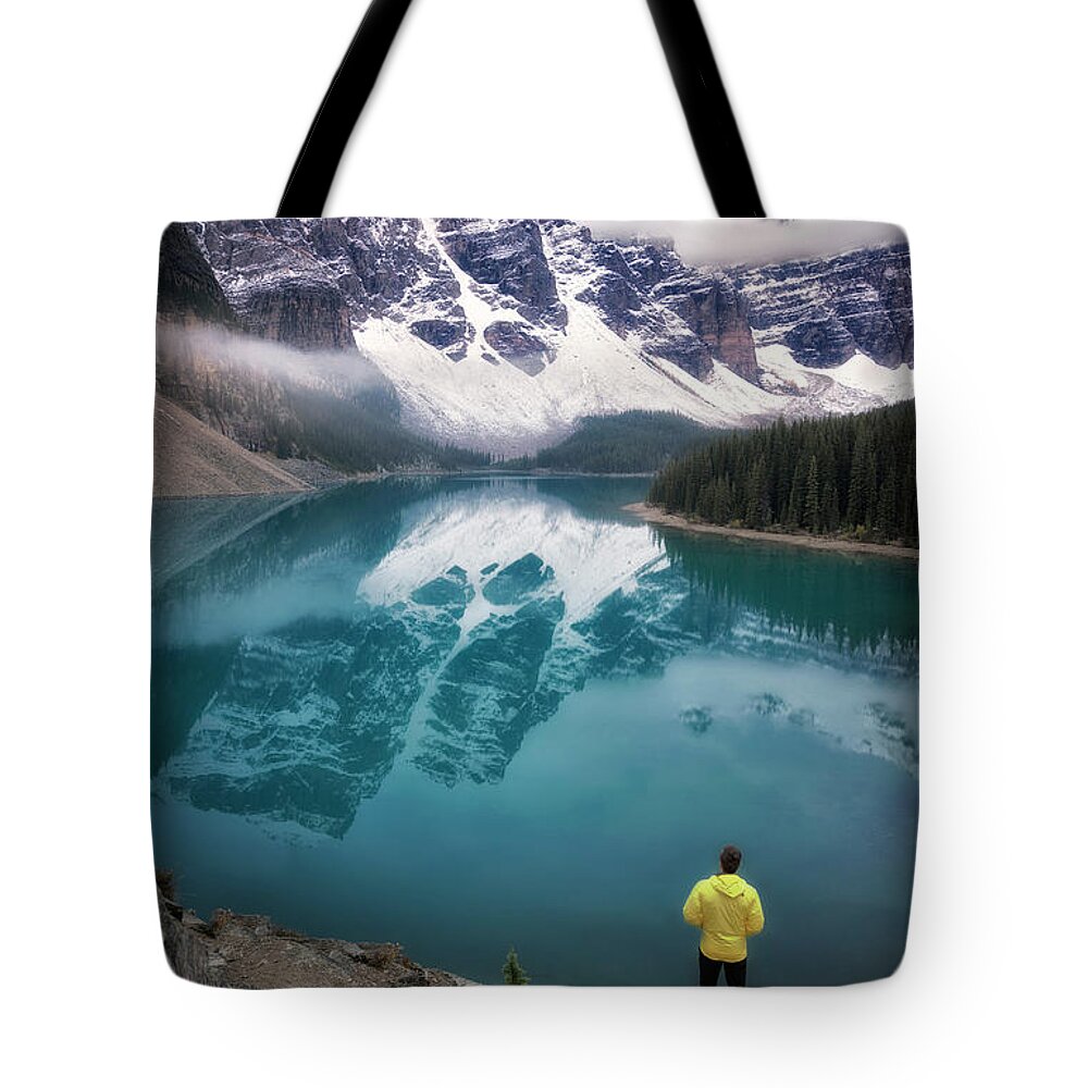 Alberta Tote Bag featuring the photograph Reflecting on Reflections by Nicki Frates