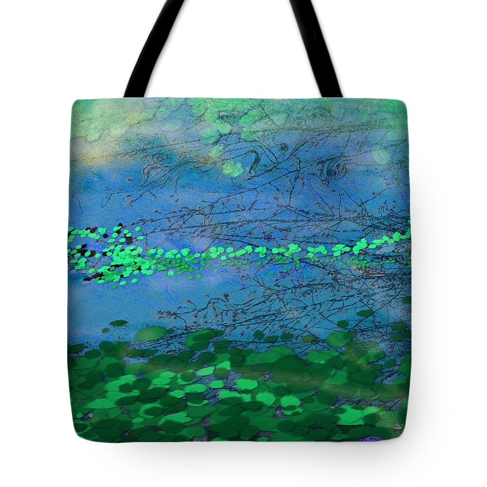 Victor Shelley Tote Bag featuring the painting Reflecting Pond by Victor Shelley