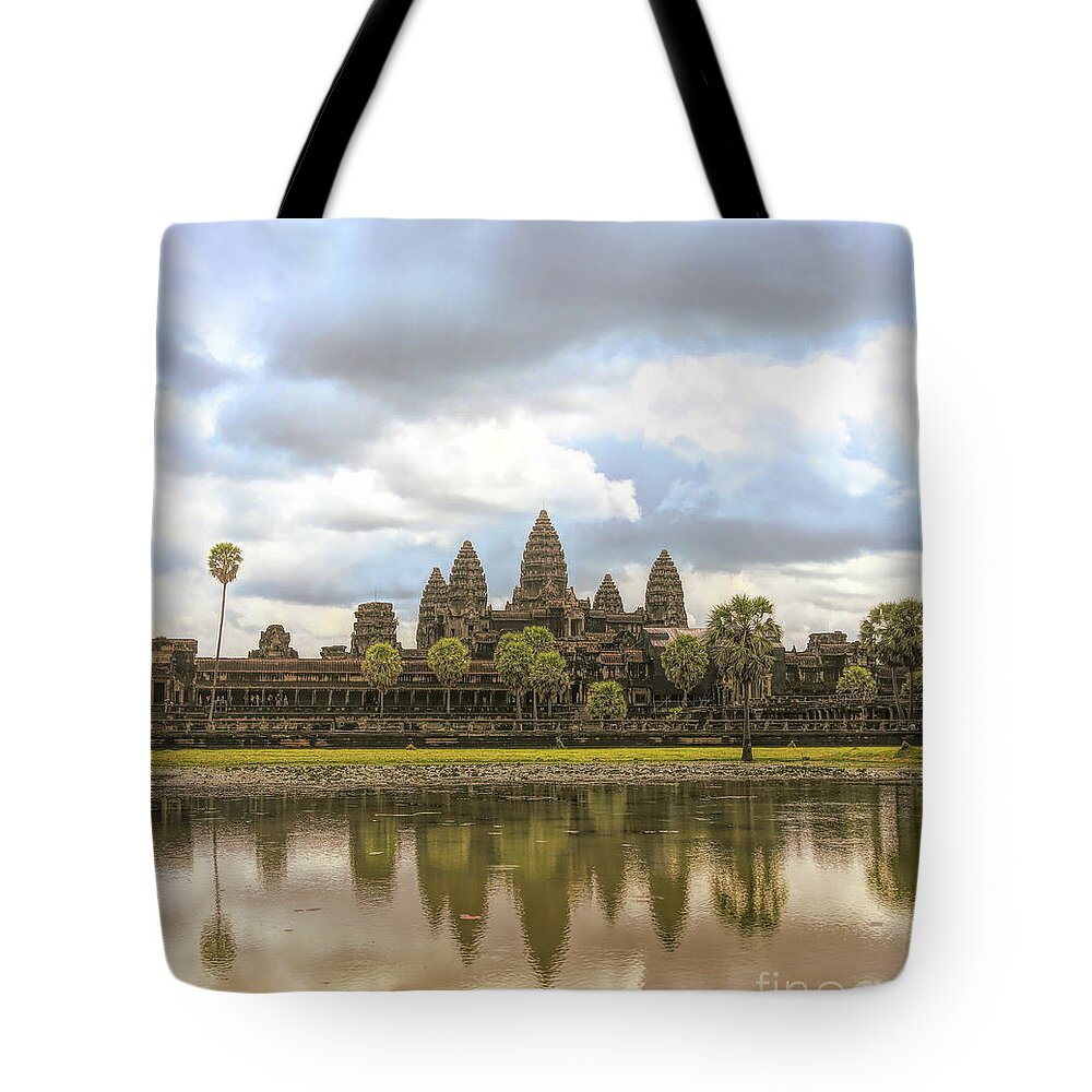 Angkor Wat Tote Bag featuring the photograph Reflections Angkor Wat Panorama by Chuck Kuhn