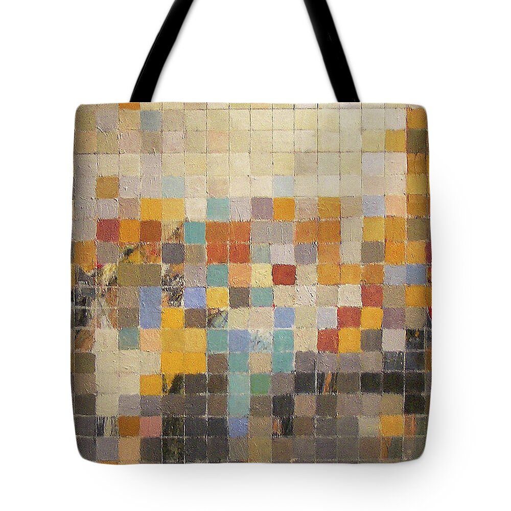 Abstract Tote Bag featuring the painting Reflections Grid by Stan Chraminski