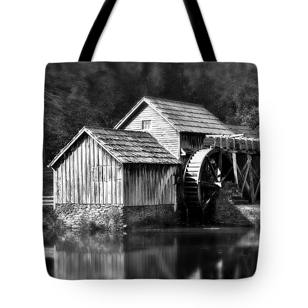 Mabry Mill Tote Bag featuring the photograph Reflections of Mabry Mill by Kelly Nowak