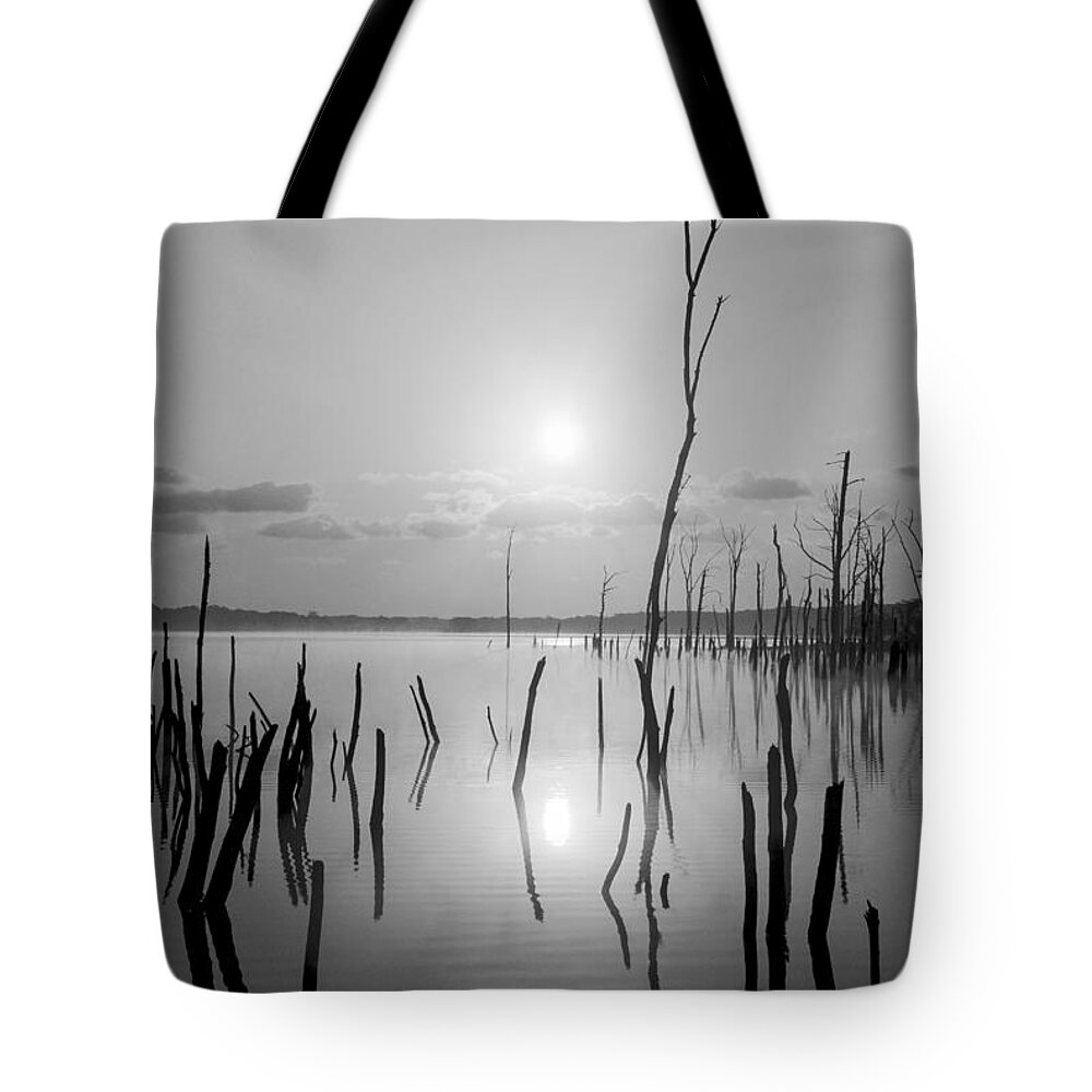 Manasquan Reservoir Tote Bag featuring the photograph Reflections of Solitude by Debra Fedchin