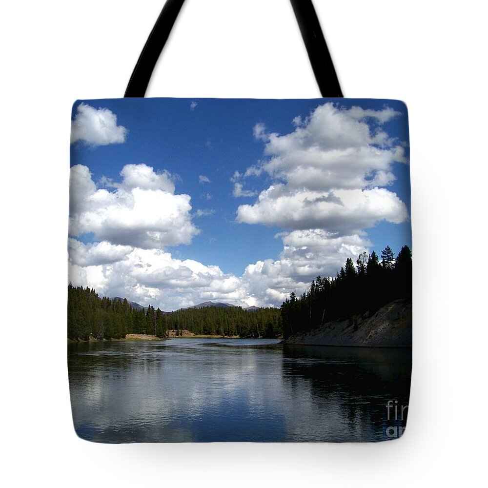 River Tote Bag featuring the photograph Reflections on the Yellowstone by Charles Robinson