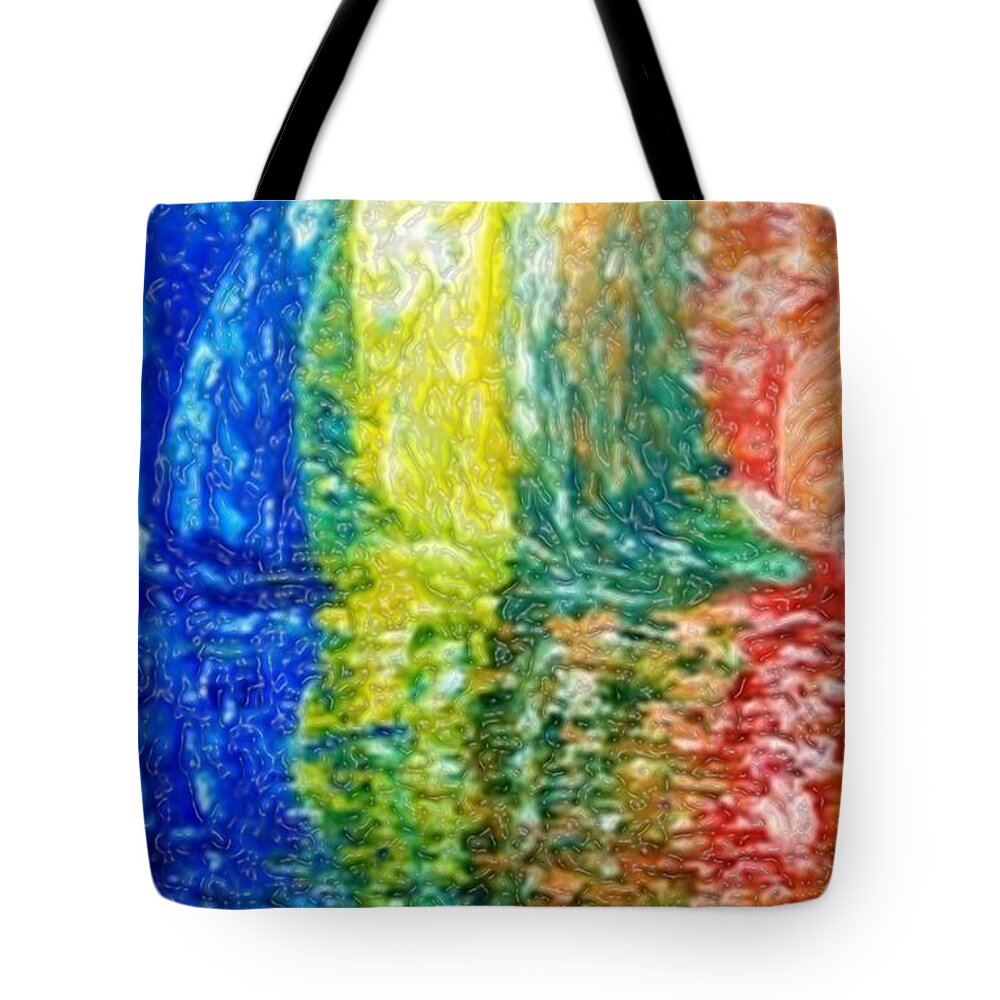 Colors Tote Bag featuring the painting Reflectionz 1 by Piety Dsilva