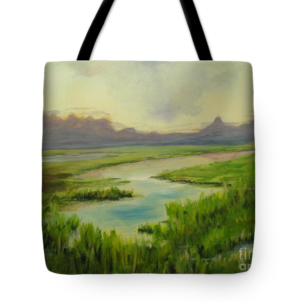 Landscape Tote Bag featuring the painting Refuge Eureka by Patricia Kanzler