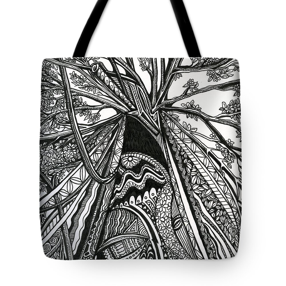 Trees Tote Bag featuring the drawing Regal by Danielle Scott