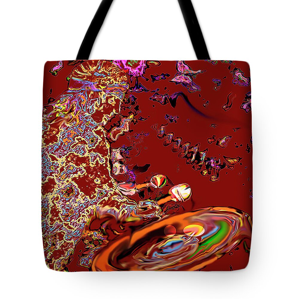 Steel Drums Beat Tote Bag featuring the digital art Reggae Beat Red Hot by Bonnie Marie