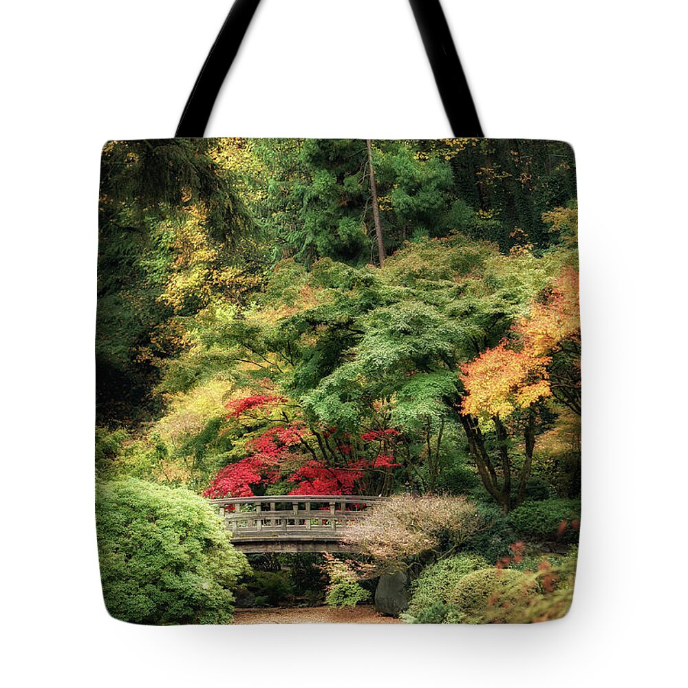 Japanese Garden Tote Bag featuring the photograph Reincarnating. The Tall Portrait. by Wasim Muklashy